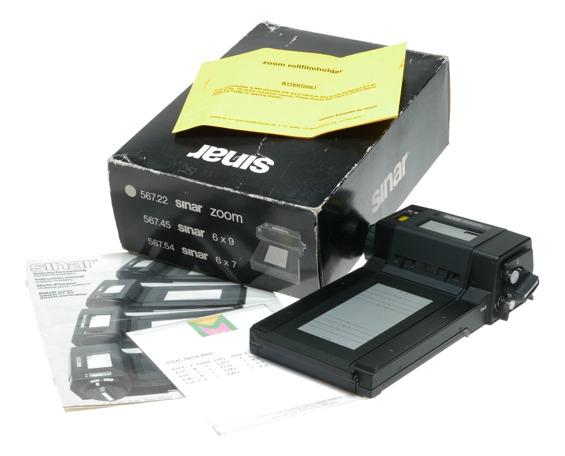 Sinar Zoom Rollfilm Holder for 6x7, 6x6, 6x9, 6x12, 4.5x6, 8x9 Formats - View 2