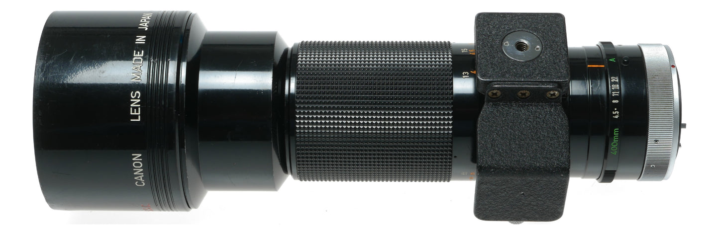 Canon FD 400mm f/4.5 S.S.C. Vintage Telephoto Lens Made in Japan - View 8