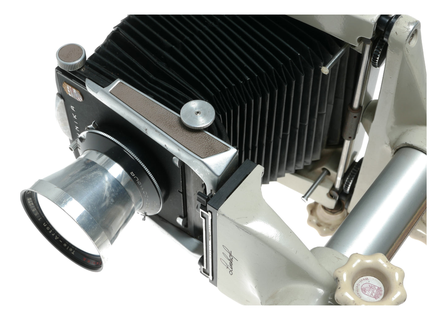 Linhof Technika IV Vintage Large Format Camera with Schneider-Kreuznach Tele-Arton 270mm f/5.5 Lens - View 5