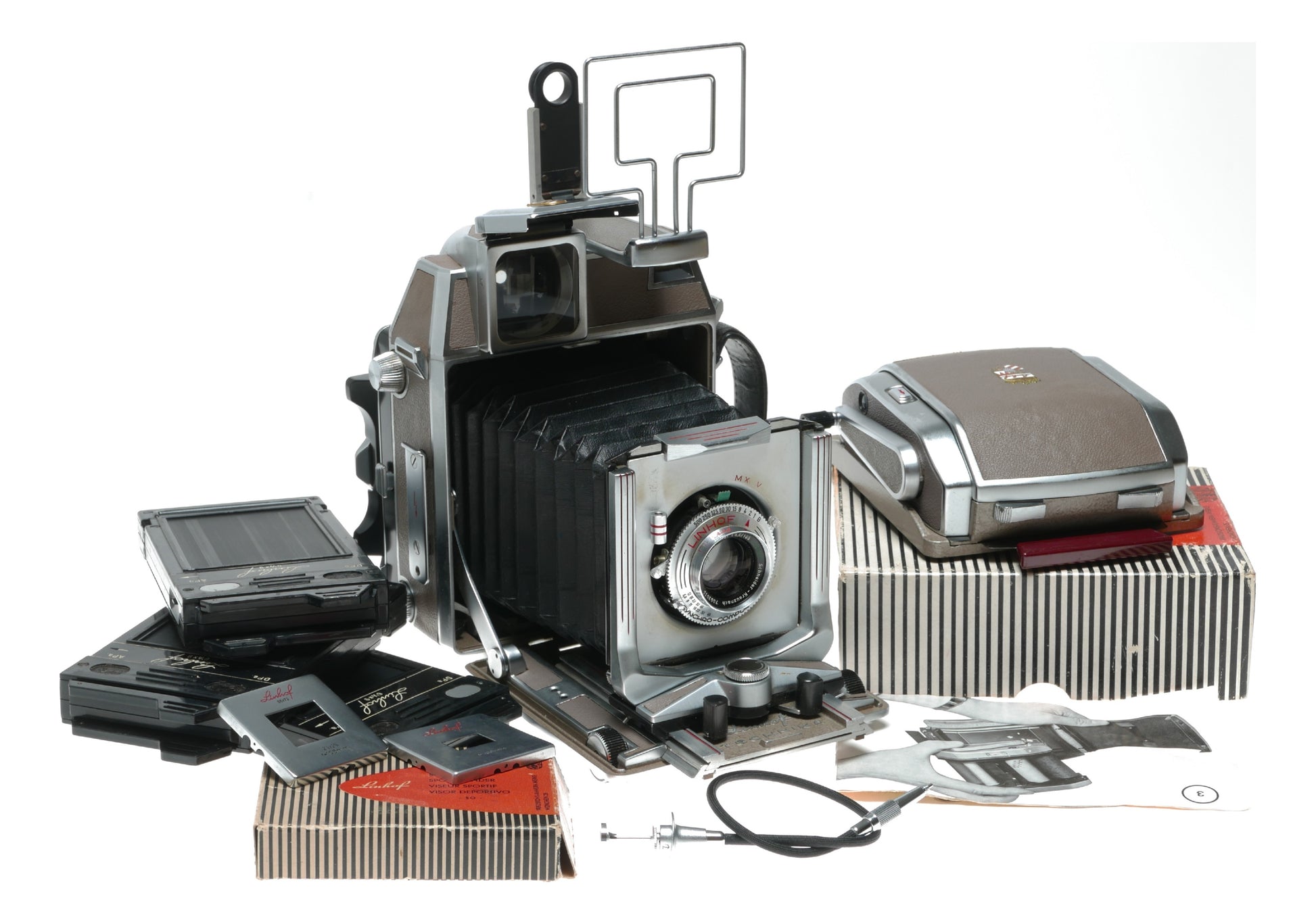 Linhof Technika IV Vintage Large Format Camera with Schneider Kreuznach Symmar 105mm f/5.6 Lens and Synchro-Compur Shutter