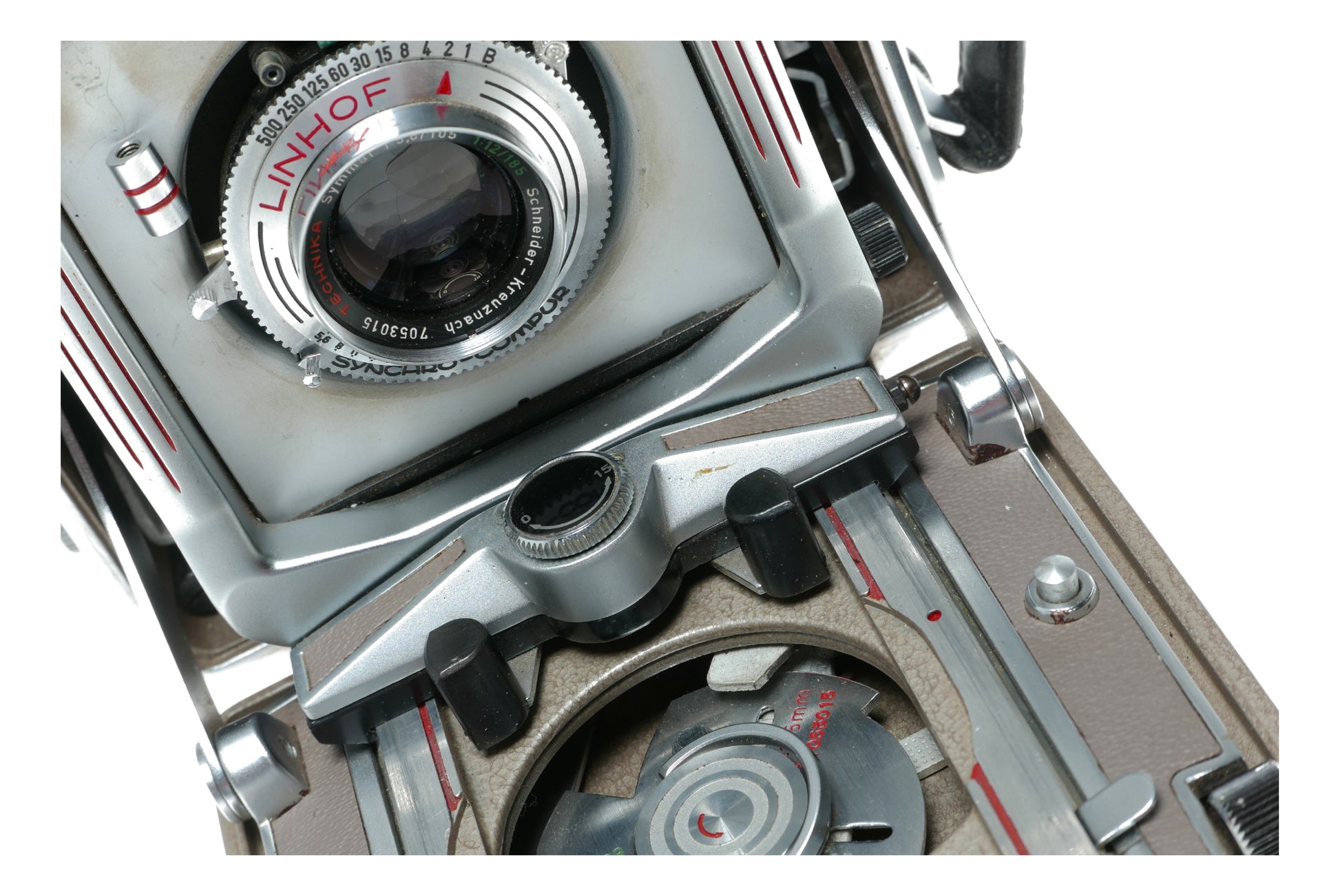 Linhof Technika IV Vintage Large Format Camera with Schneider Kreuznach Symmar 105mm f/5.6 Lens and Synchro-Compur Shutter - View 3