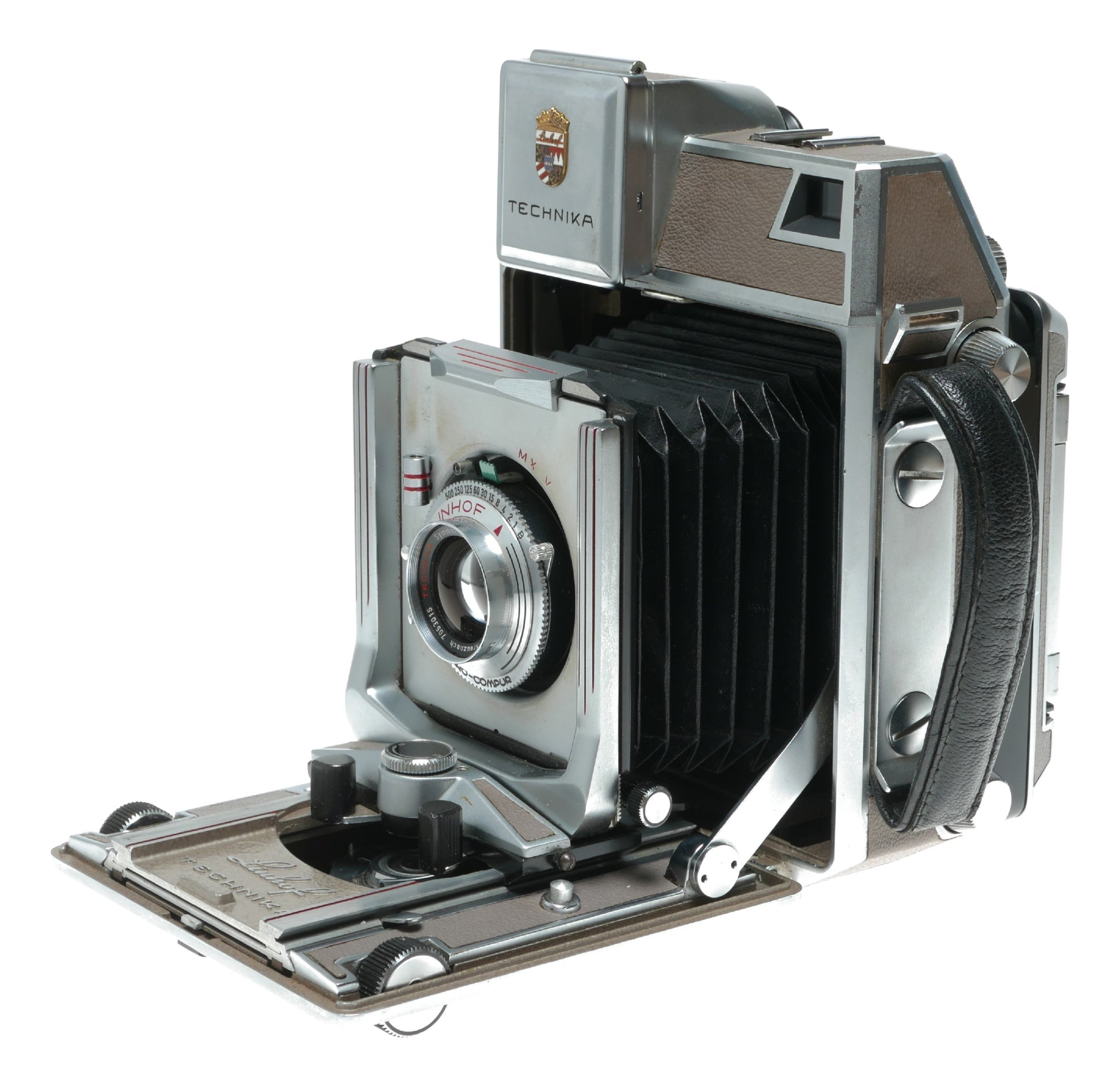 Linhof Technika IV Vintage Large Format Camera with Schneider Kreuznach Symmar 105mm f/5.6 Lens and Synchro-Compur Shutter - View 4