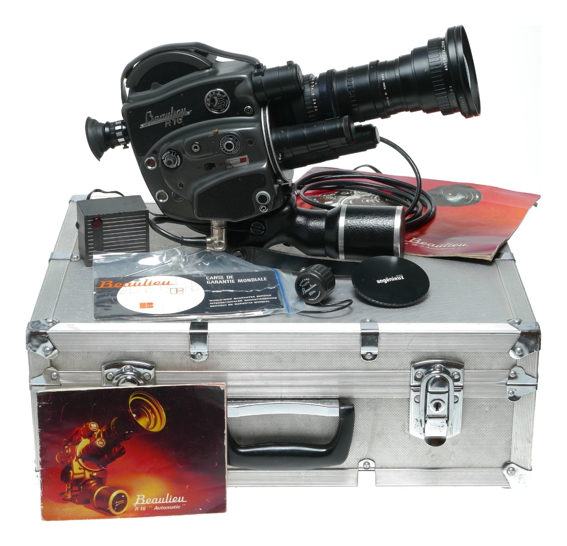 Beaulieu R16 Vintage 16mm Film Camera with Angenieux 120mm f/1.2 Lens