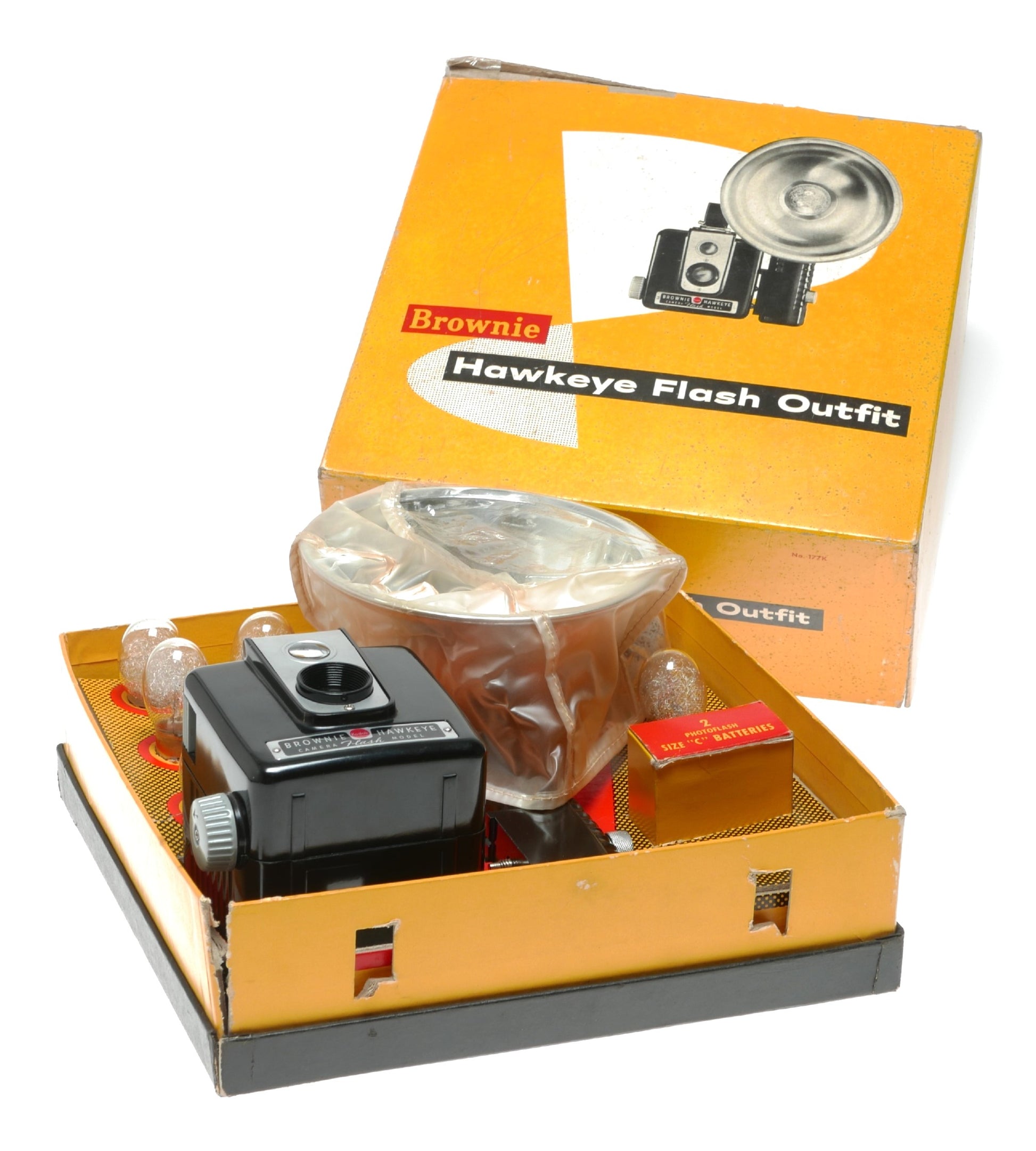 Kodak Brownie Hawkeye Flash Model Vintage Film Camera with Kodalite Flasholder - View 2