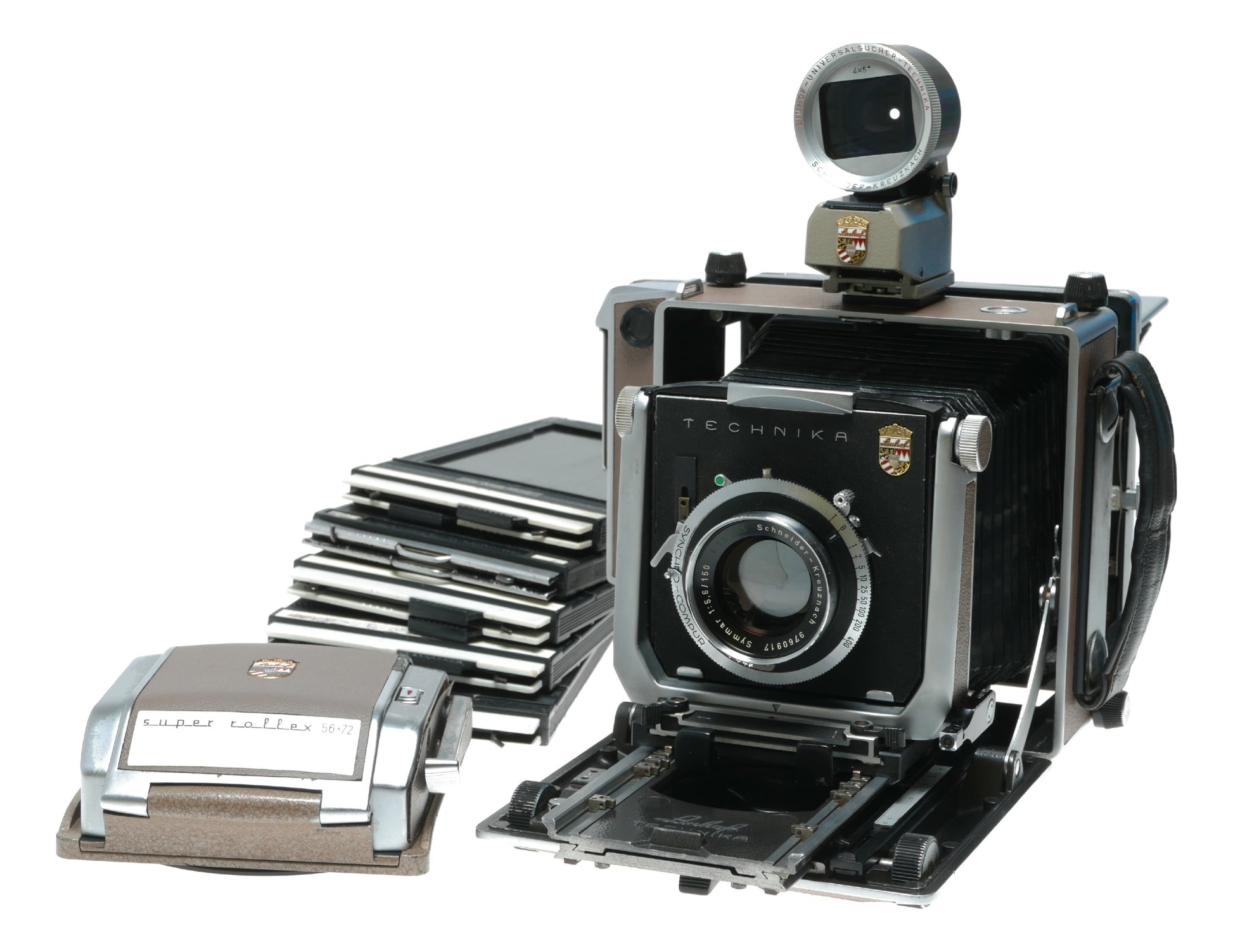 Technika Super Rattay 9077 Vintage Camera with Schneider Kreuznach 150mm f/5.6 Lens, Made in West Germany