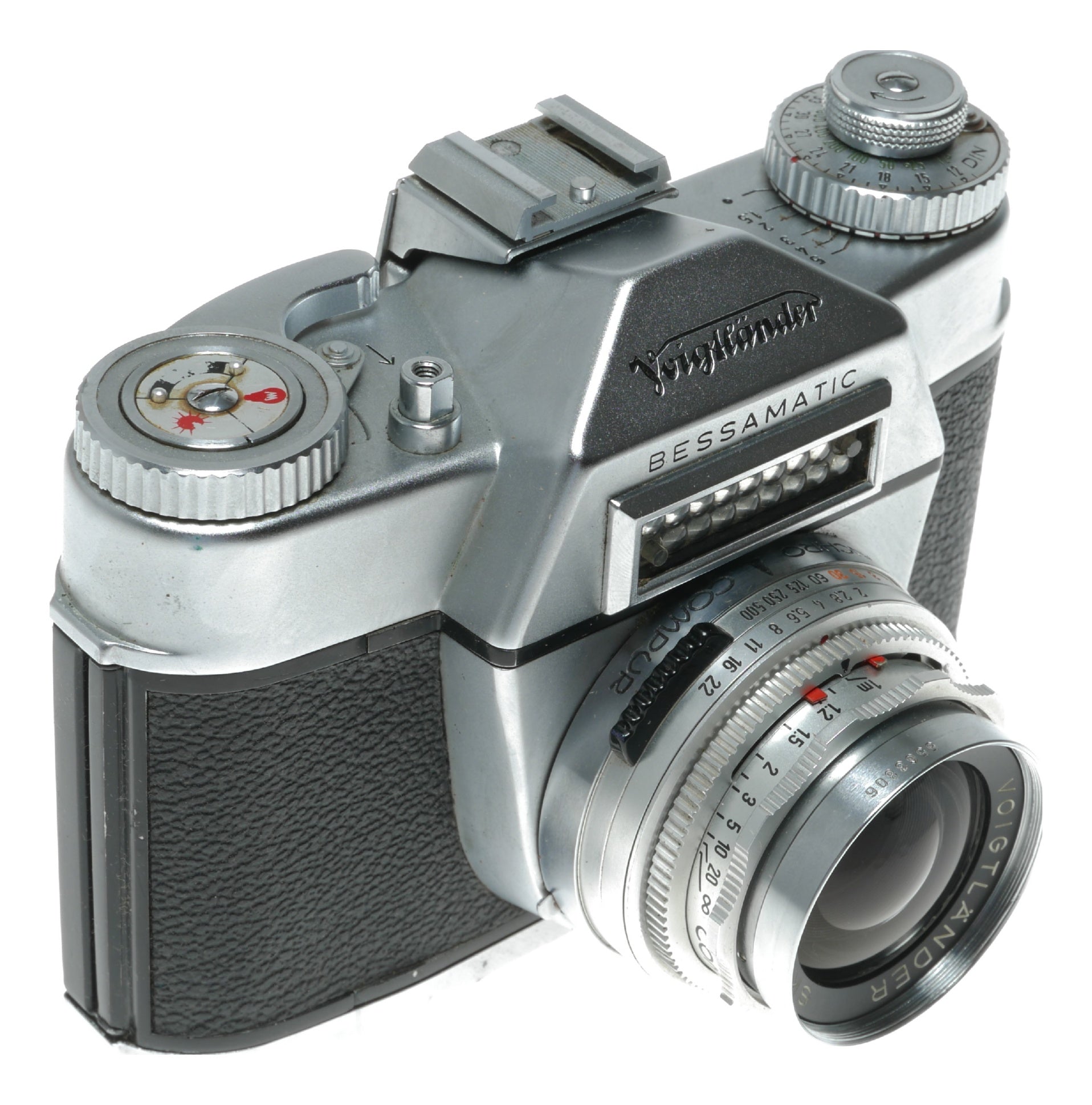 Voigtländer Bessamatic Vintage Film Camera with Skoparex 35mm f/3.4 and 50mm f/2.8 Lenses, Made in West Germany - View 4