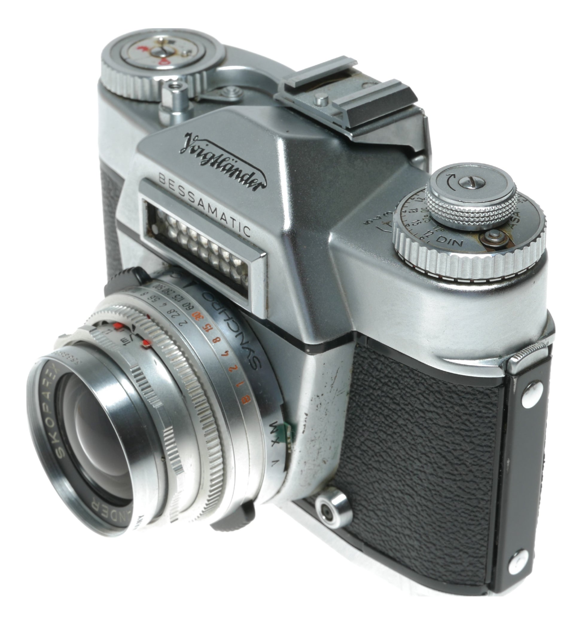 Voigtländer Bessamatic Vintage Film Camera with Skoparex 35mm f/3.4 and 50mm f/2.8 Lenses, Made in West Germany - View 6