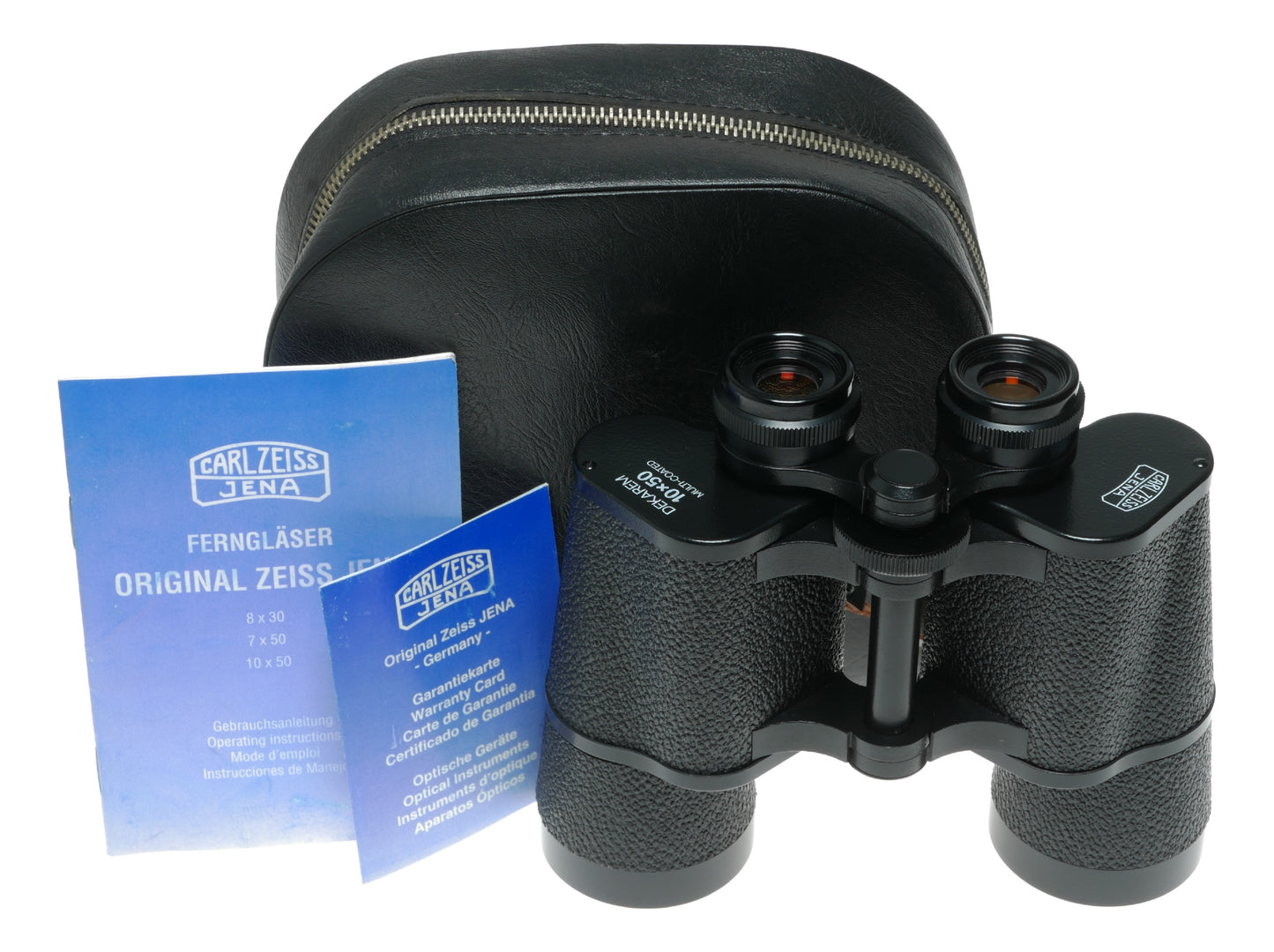 Carl Zeiss Jena Dekarem 10x50 Multicoated Binoculars with Original Case and Warranty Card