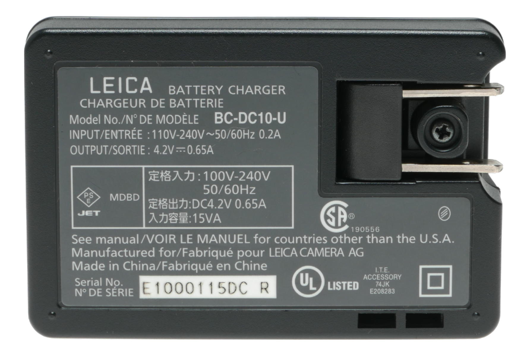 Leica BC-DC10-U Battery Charger