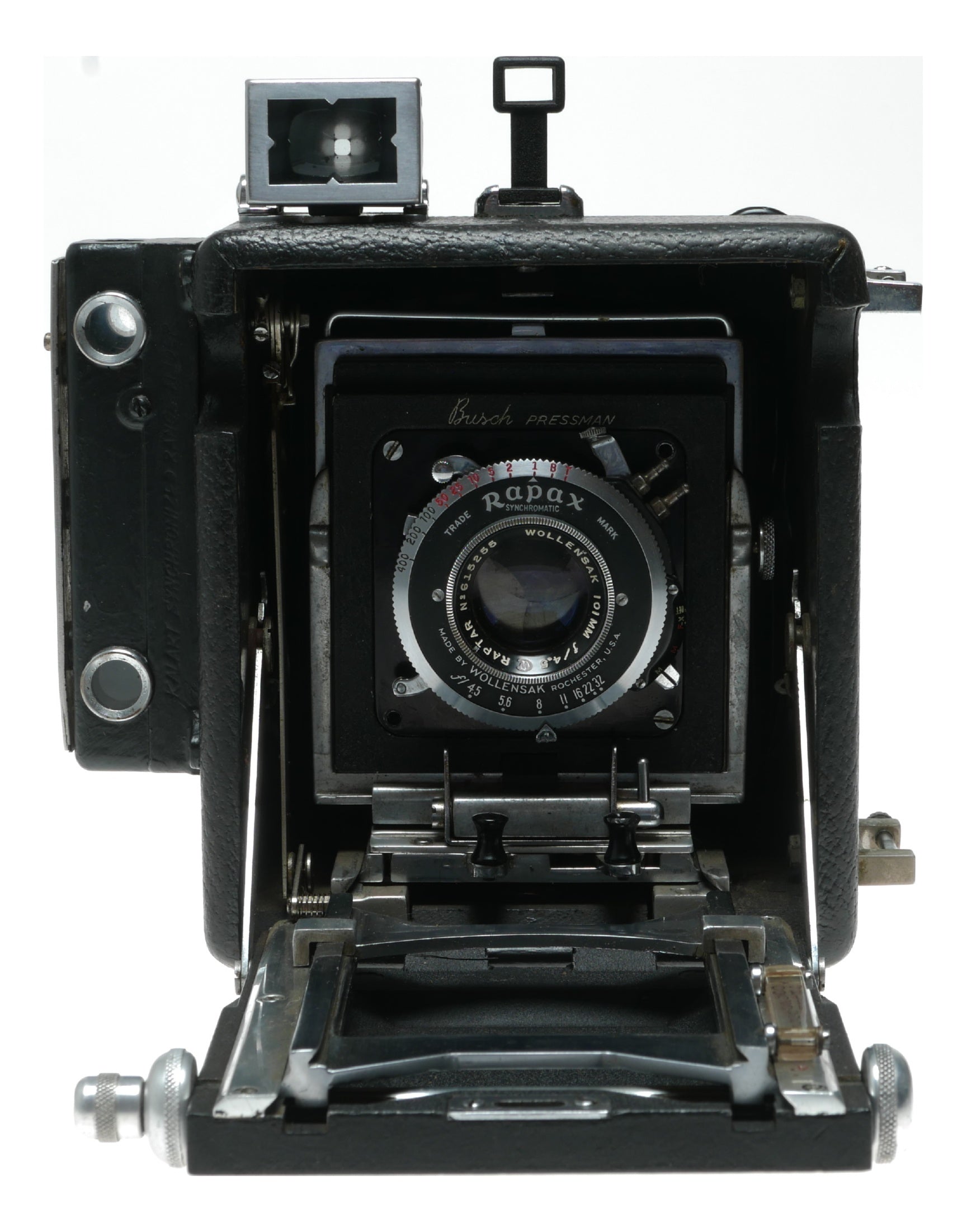 Busch Pressman Model D Vintage Press Camera with Wollensak Rapax Synchromatic Shutter - View 9