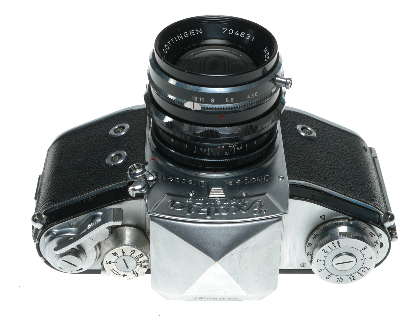 Exakta Varex IIa Vintage SLR Camera with Isco-Gottingen Westron 35mm f/3.5 Lens - View 3