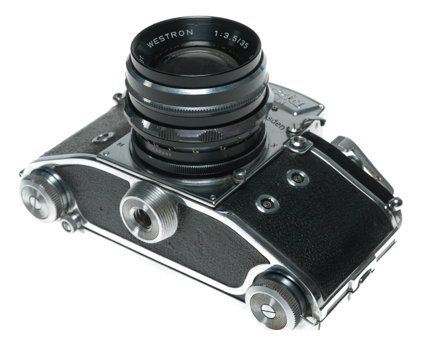Exakta Varex IIa Vintage SLR Camera with Isco-Gottingen Westron 35mm f/3.5 Lens - View 6
