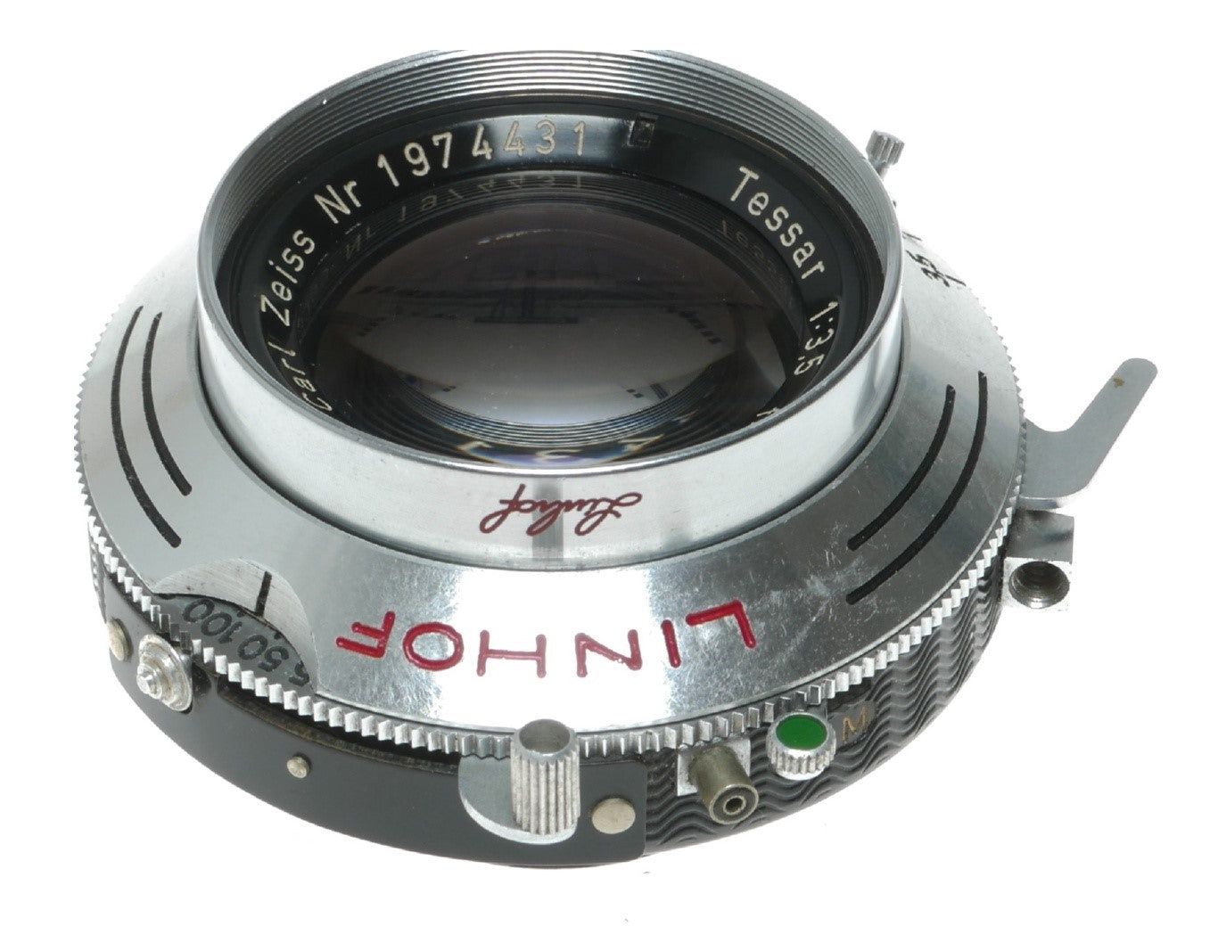 Carl Zeiss Tessar 105mm f/3.5 Vintage Camera Lens for Linhof with Synchro-Compur Shutter - View 2
