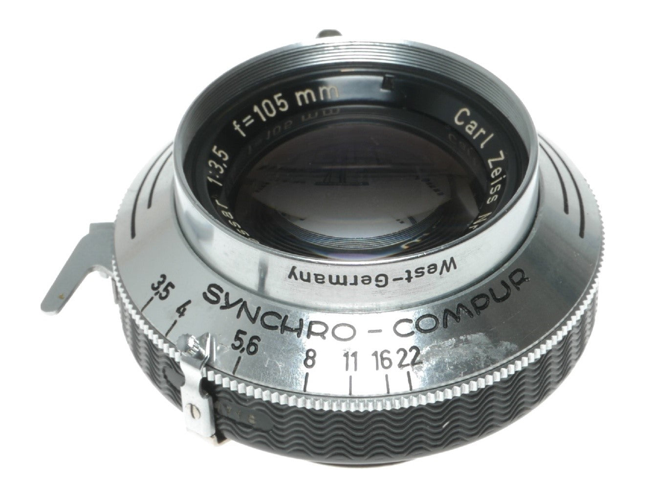 Carl Zeiss Tessar 105mm f/3.5 Vintage Camera Lens for Linhof with Synchro-Compur Shutter - View 3