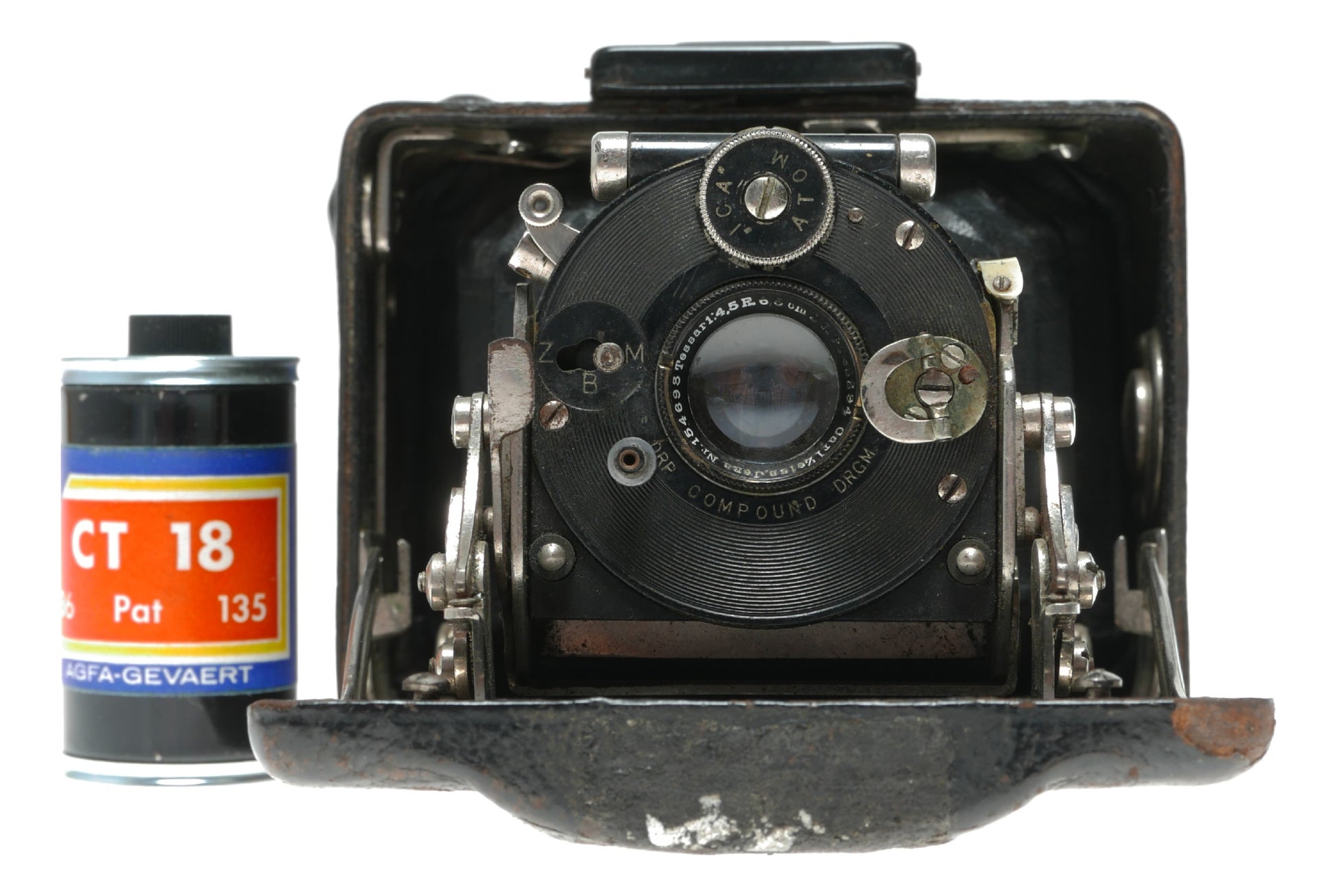 AGFA-GEVAERT Vintage Film Camera with A.P. Compound Shutter, Model Atom 13, Made in Dresden