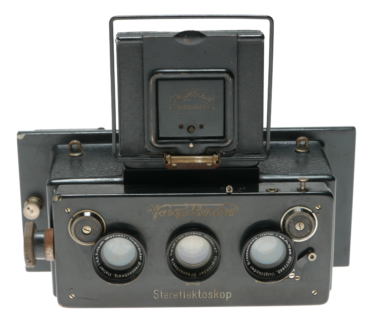 Voigtländer Stereoflektoskop 6x13 Vintage Film Camera with Helioplan 75mm f/4.5 Lens and Compur Shutter