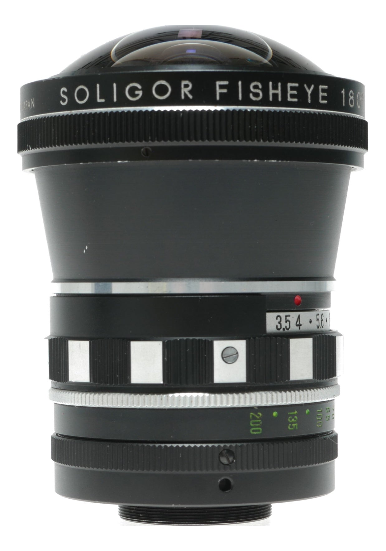Soligor 180° Fisheye Auxiliary Lens - Vintage Japanese Optical Accessory with Multiple Aperture Settings