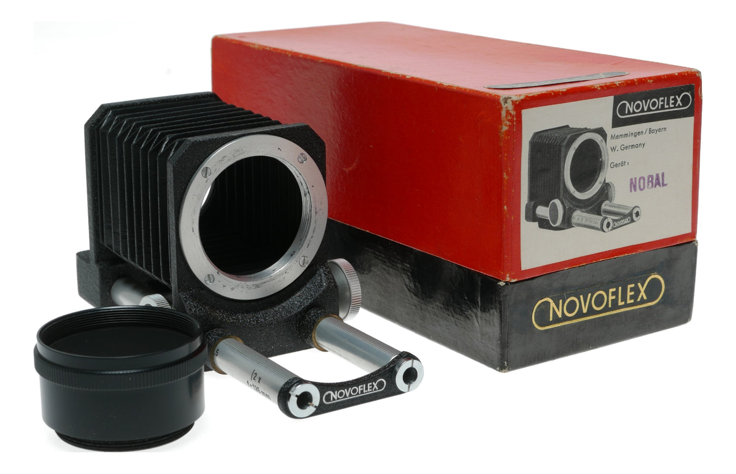 Novoflex Nobal Vintage Camera with 135mm and 50mm Lenses from West Germany