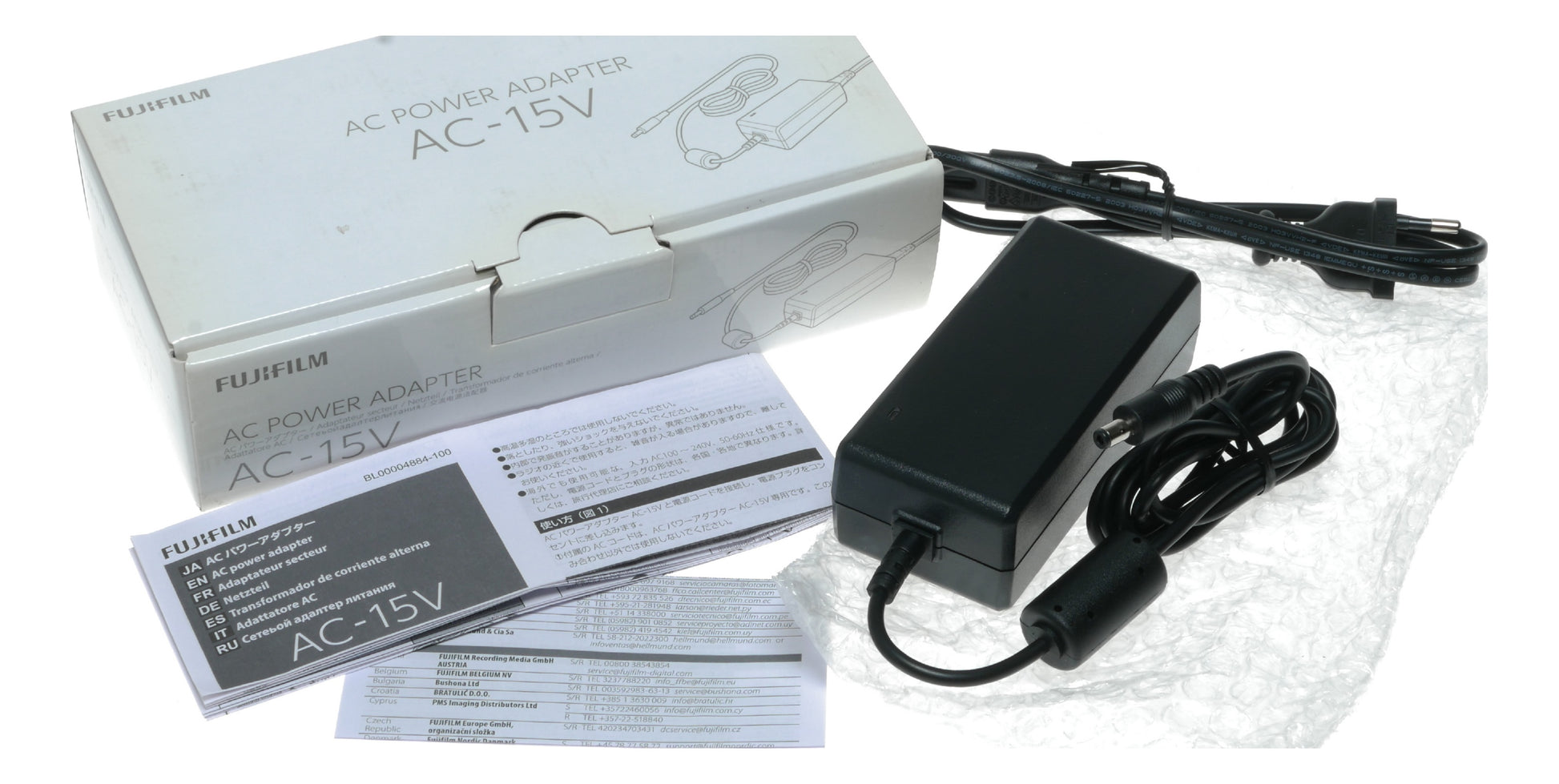Fujifilm AC-15V AC Power Adapter for Cameras, 100-240V Input, 12V Output