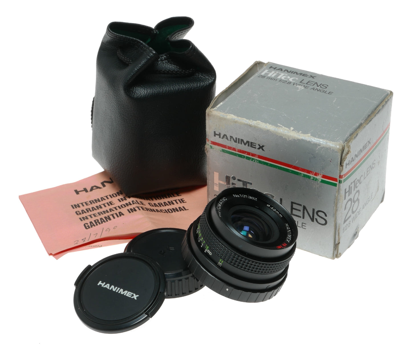 Hanimex Hi Tec 28mm f/2.8 Wide Angle Lens, Multi-Coated, Automatic, 49mm Filter Thread