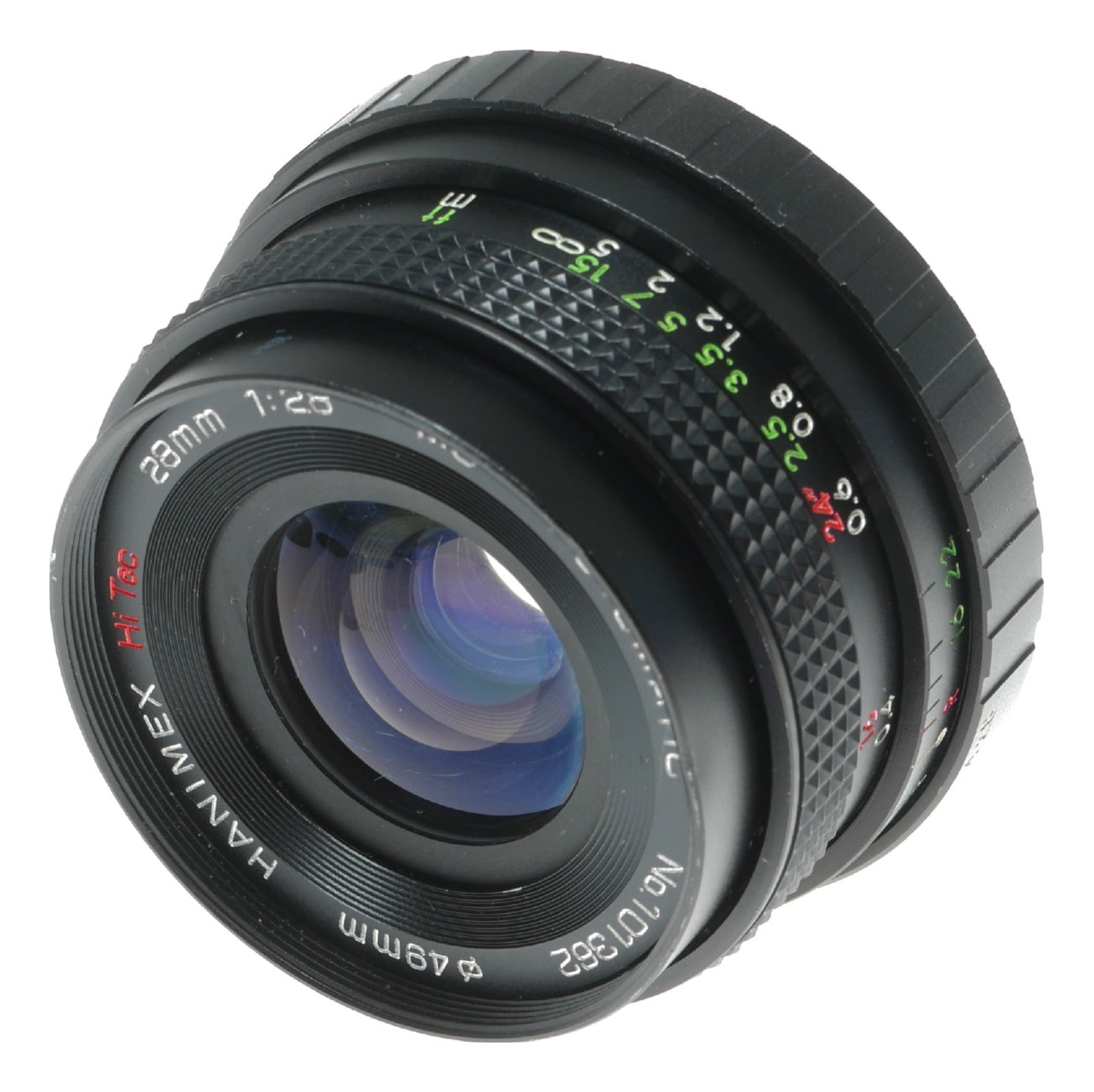 Hanimex Hi Tec 28mm f/2.8 Wide Angle Lens, Multi-Coated, Automatic, 49mm Filter Thread - View 5