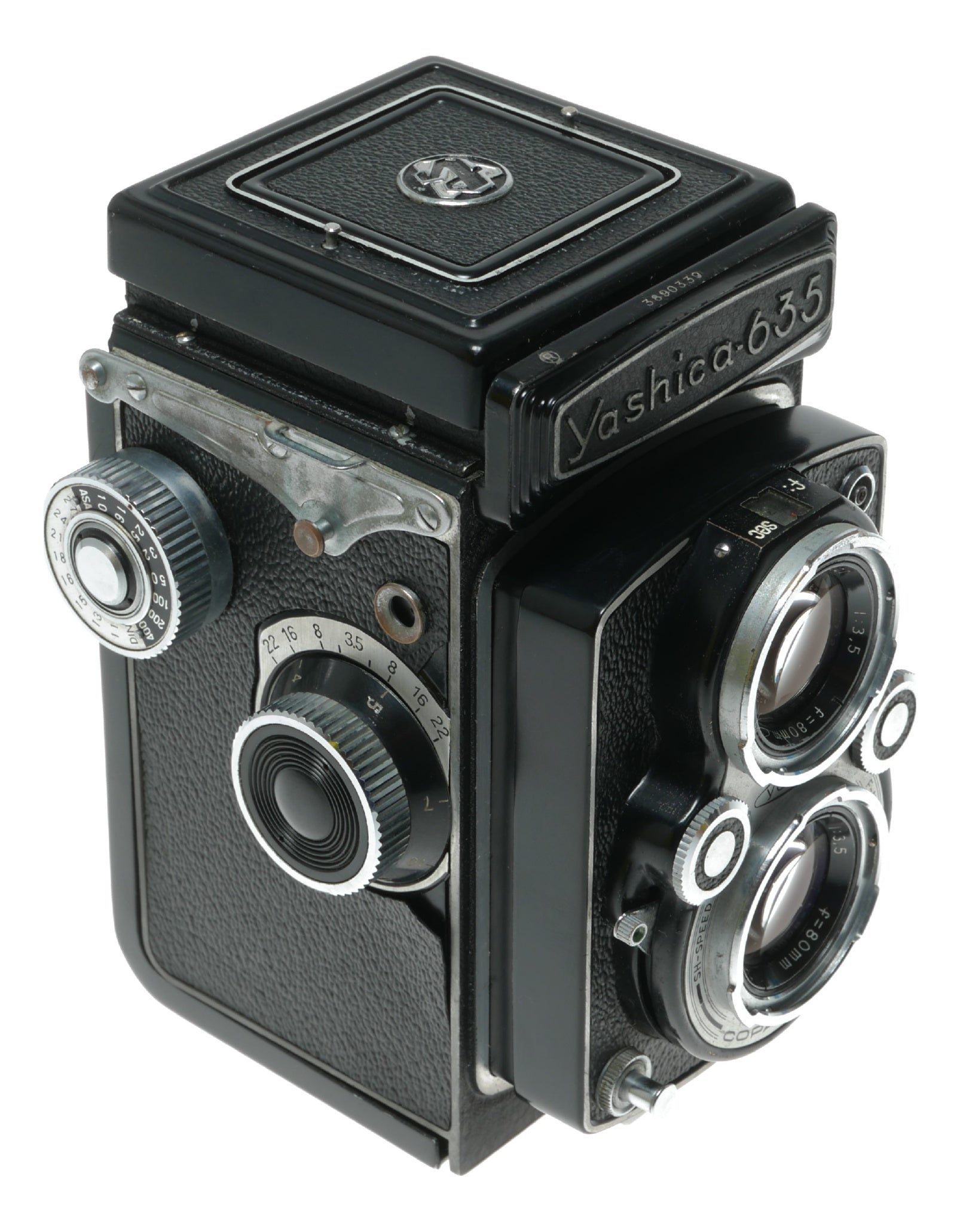 Yashica-635 Vintage TLR Camera with Yashinon 80mm f/3.5 Lens, Made in Japan - View 3