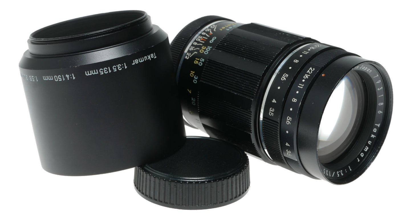 Asahi Opt. Co. Takumar 135mm f/3.5 Vintage Prime Lens Made in Japan