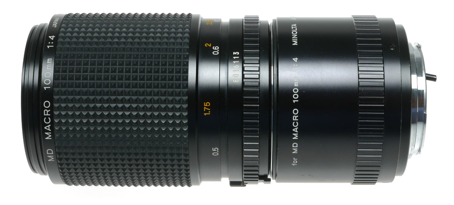 Minolta MD 100mm f/4 Macro Lens - Vintage Japanese Manual Focus Prime Lens for SLR Cameras - View 3