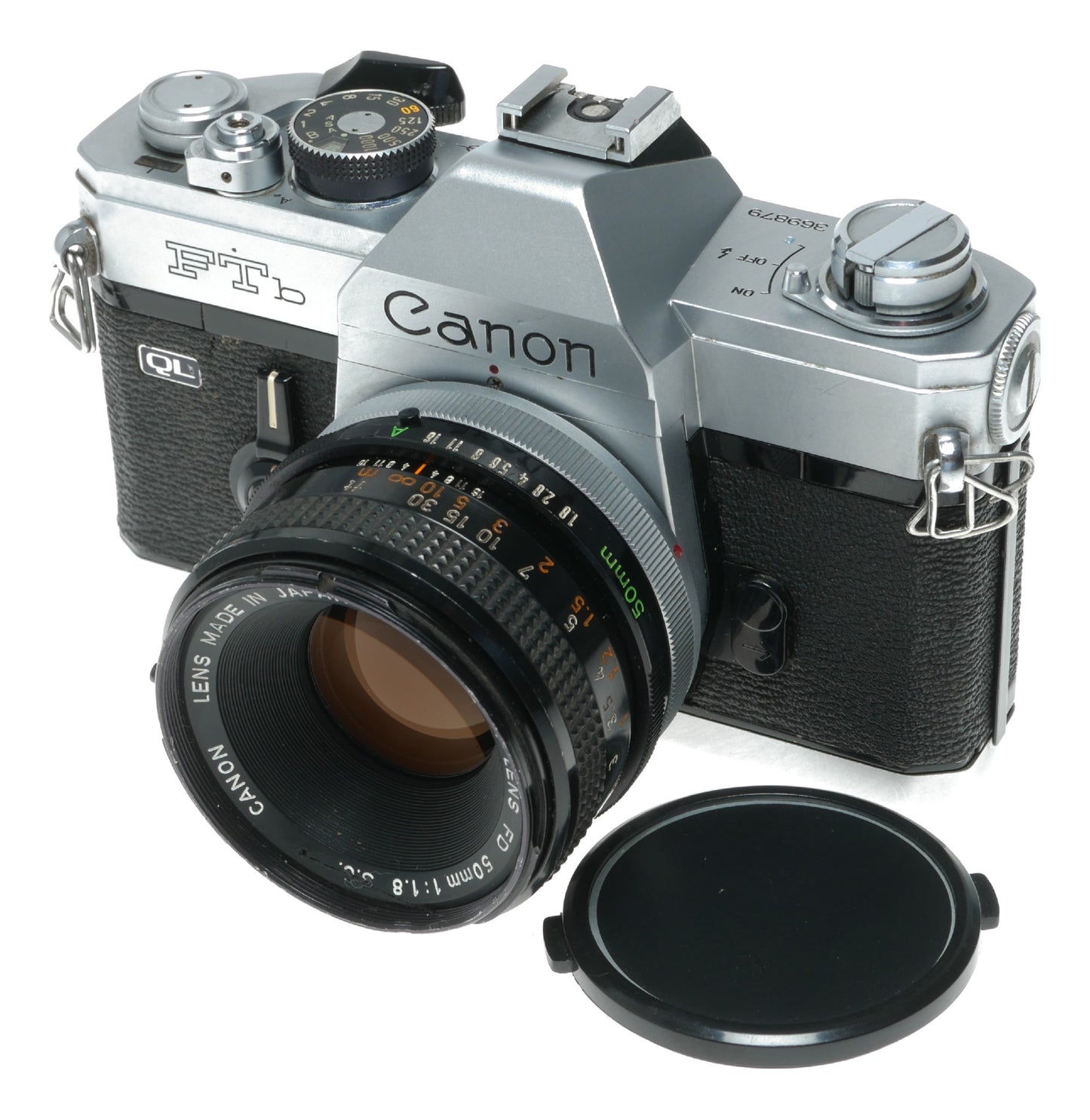 Canon FTb QL Vintage SLR Film Camera with Canon FD 50mm f/1.8 Lens - View 2