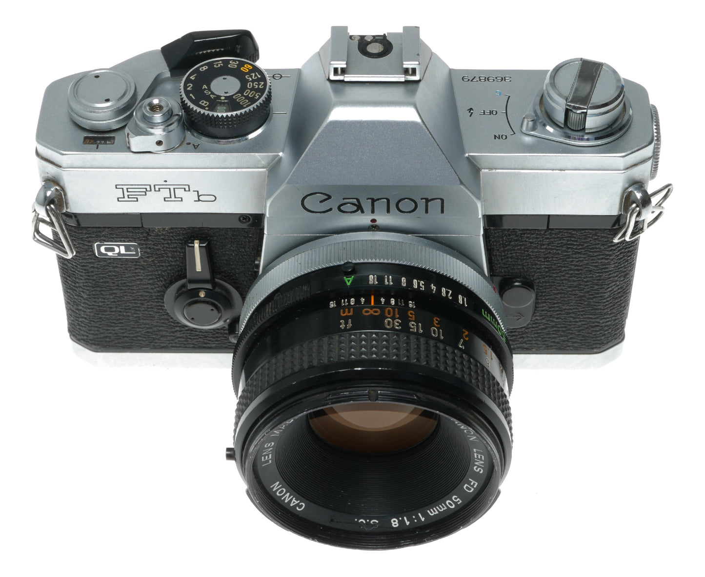 Canon FTb QL Vintage SLR Film Camera with Canon FD 50mm f/1.8 Lens - View 3