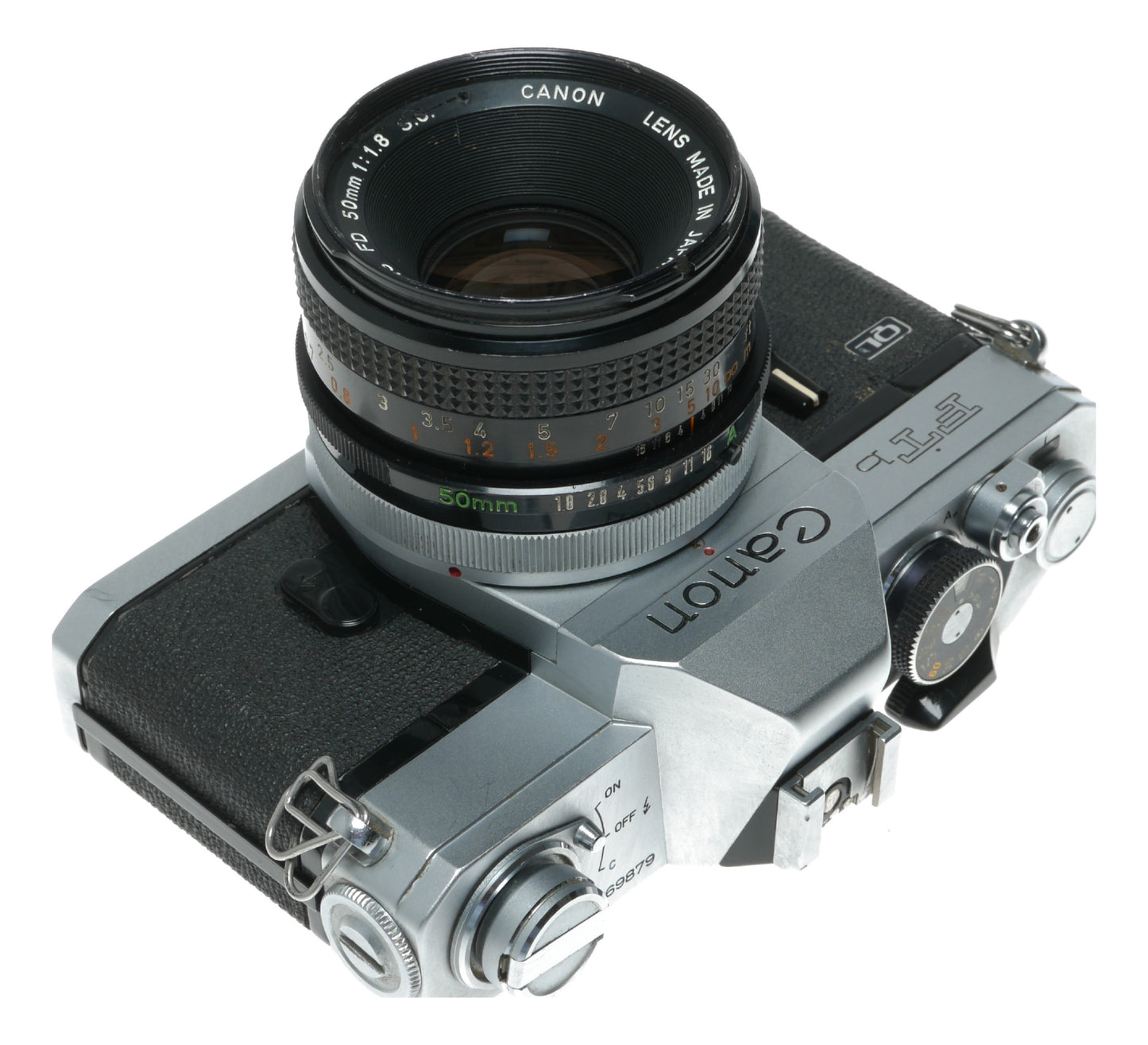 Canon FTb QL Vintage SLR Film Camera with Canon FD 50mm f/1.8 Lens - View 9