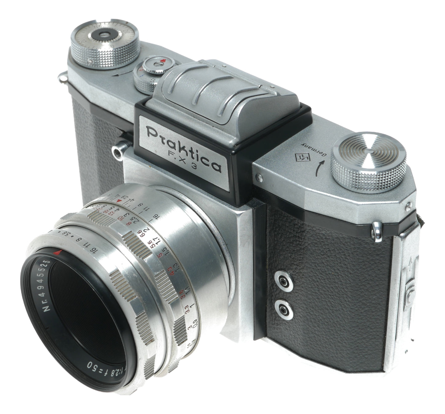 Praktica FX 3 Vintage SLR Camera with 50mm f/2.8 Lens from Germany - View 2
