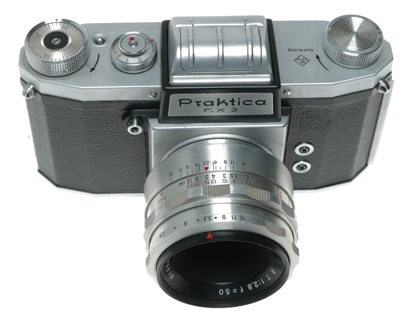 Praktica FX 3 Vintage SLR Camera with 50mm f/2.8 Lens from Germany - View 3