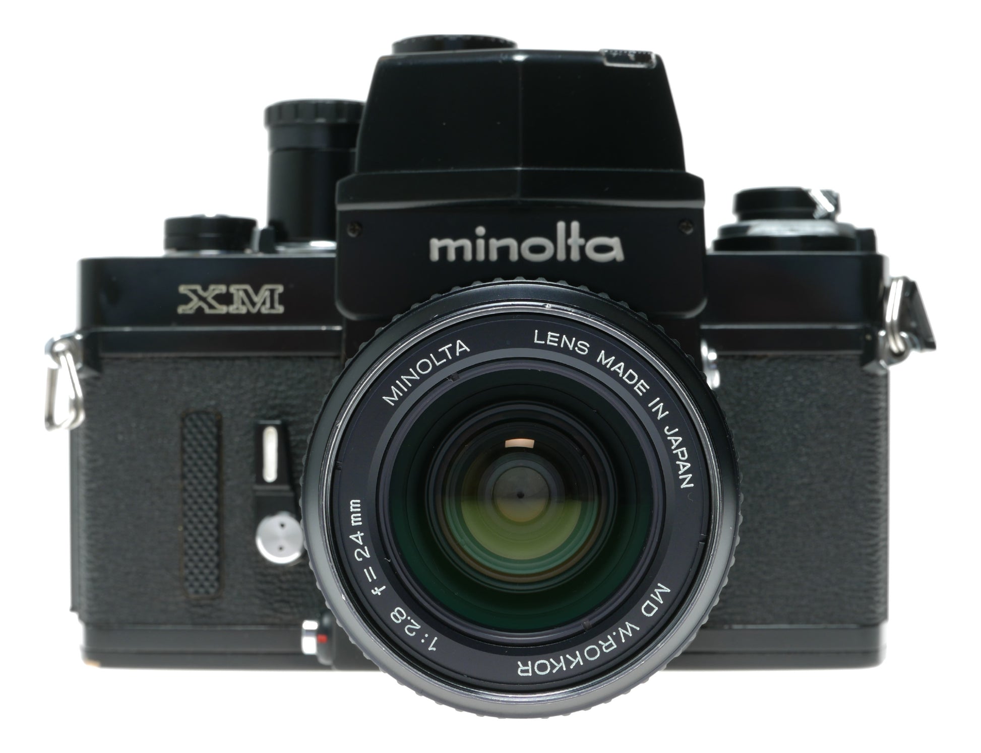 Minolta XM Vintage SLR Film Camera with MD W.Rokkor 24mm f/2.8 Lens