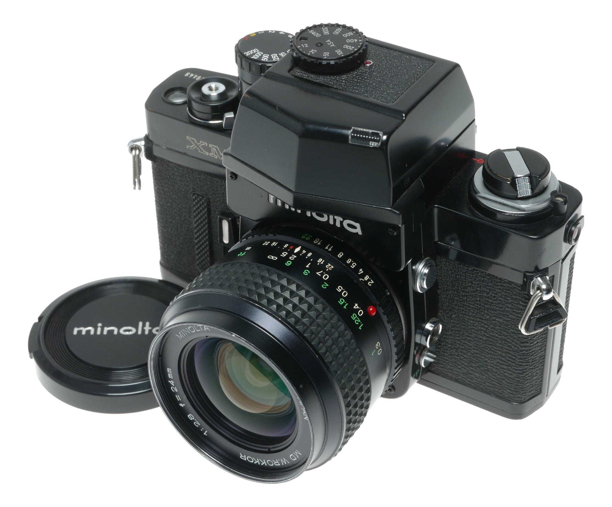 Minolta XM Vintage SLR Film Camera with MD W.Rokkor 24mm f/2.8 Lens - View 2