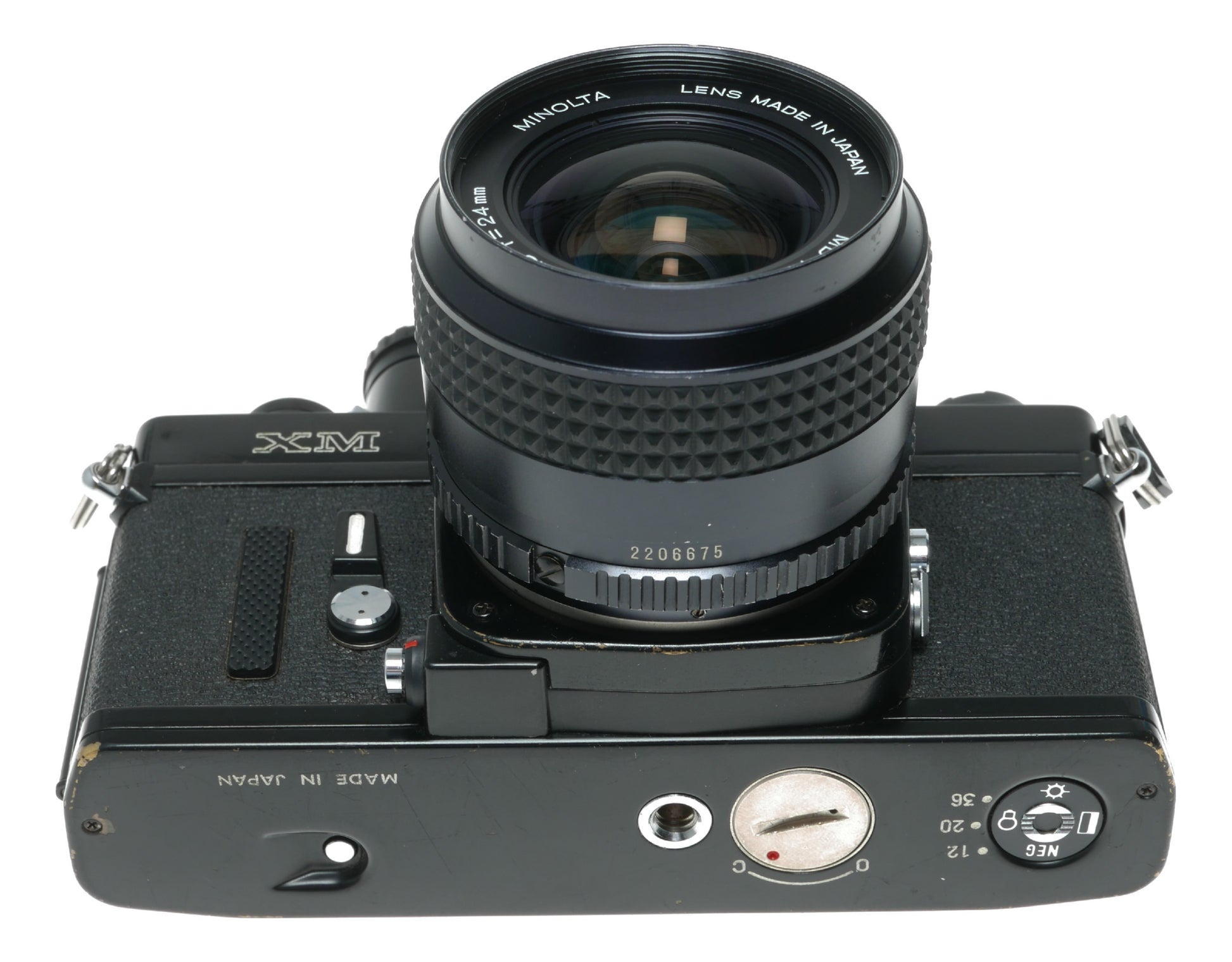 Minolta XM Vintage SLR Film Camera with MD W.Rokkor 24mm f/2.8 Lens - View 7