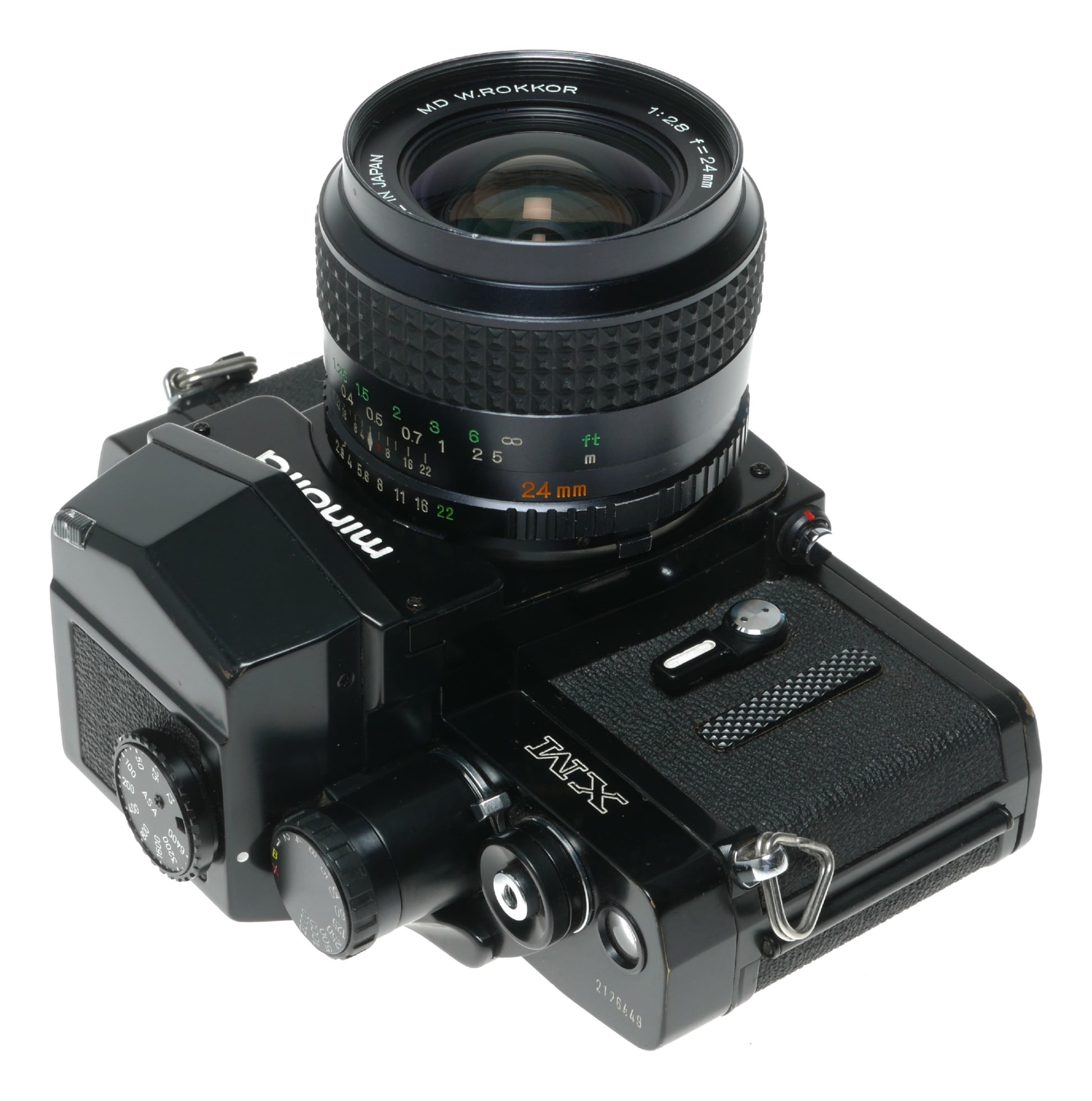 Minolta XM Vintage SLR Film Camera with MD W.Rokkor 24mm f/2.8 Lens - View 10