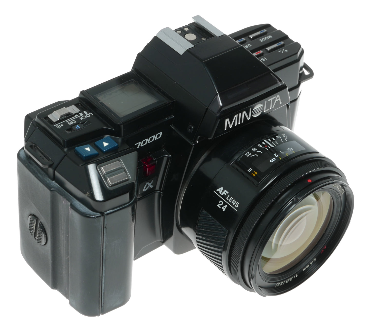 Minolta 7000 α Vintage SLR Camera with 24mm f/2.8 and 52mm f/2.8 AF Lenses - View 4