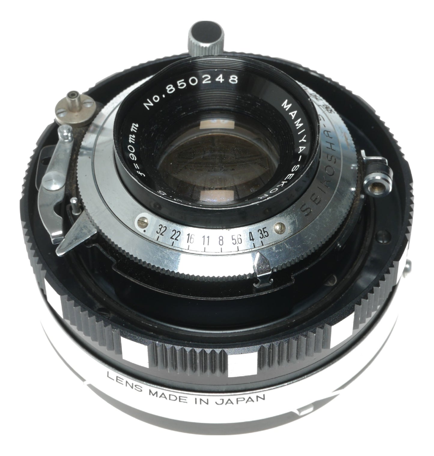 Mamiya-Sekor 90mm f/3.5 Vintage Camera Lens with Seikosha-S Shutter - View 4