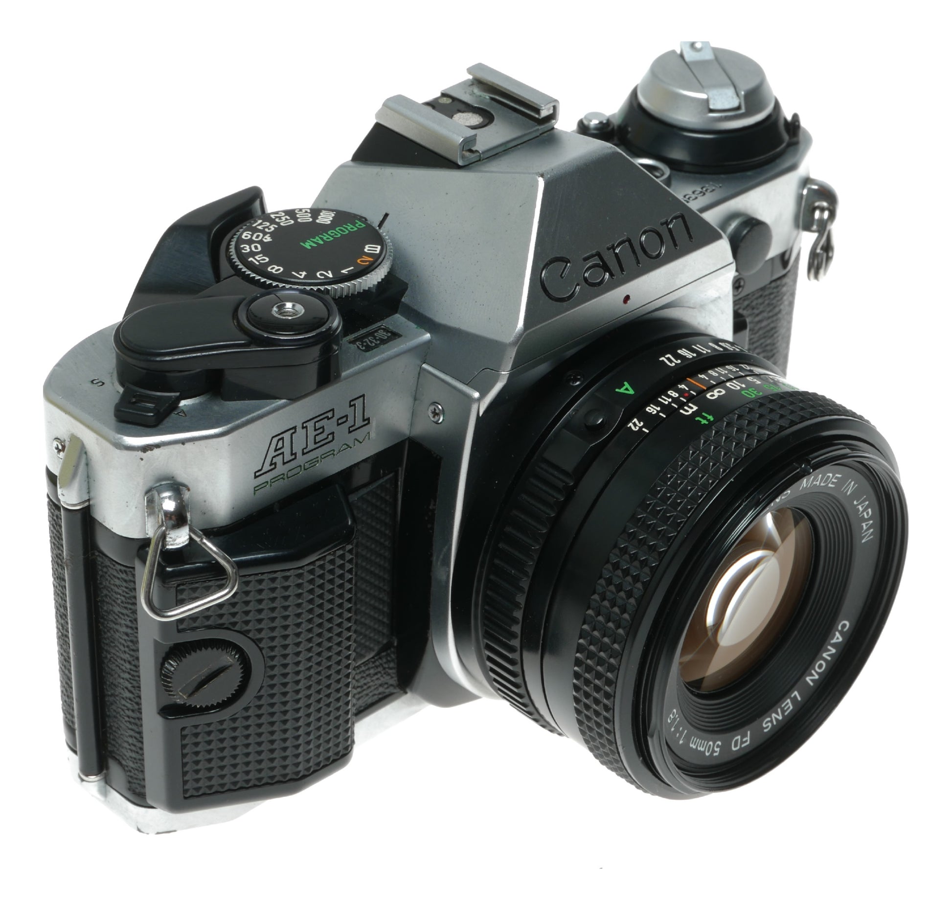 Canon AE-1 Program Vintage SLR Film Camera with Canon FD 50mm f/1.8 Lens - View 4