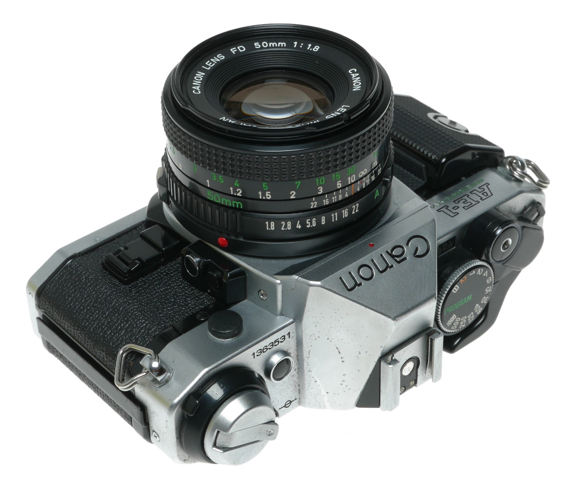 Canon AE-1 Program Vintage SLR Film Camera with Canon FD 50mm f/1.8 Lens - View 9