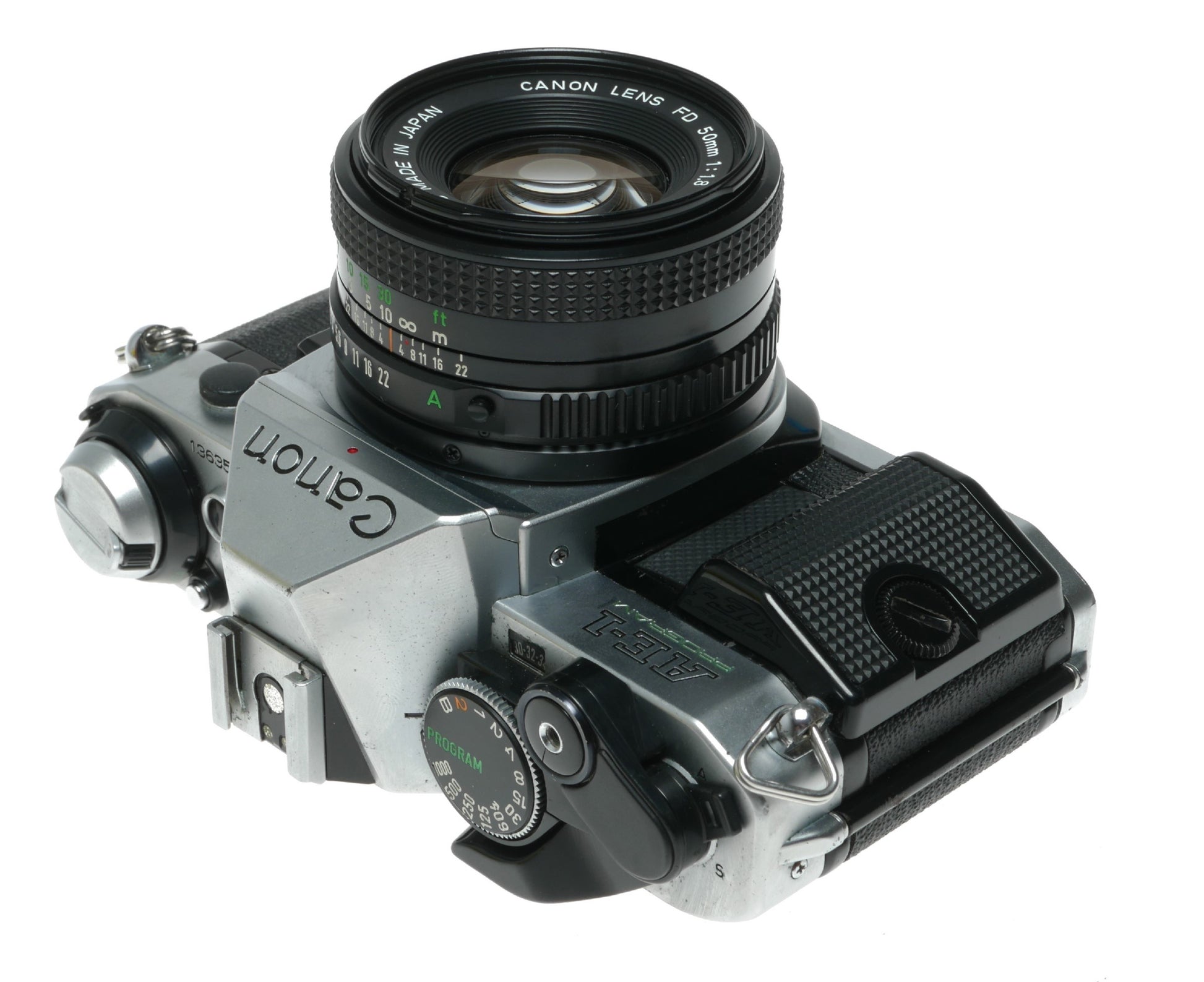 Canon AE-1 Program Vintage SLR Film Camera with Canon FD 50mm f/1.8 Lens - View 10