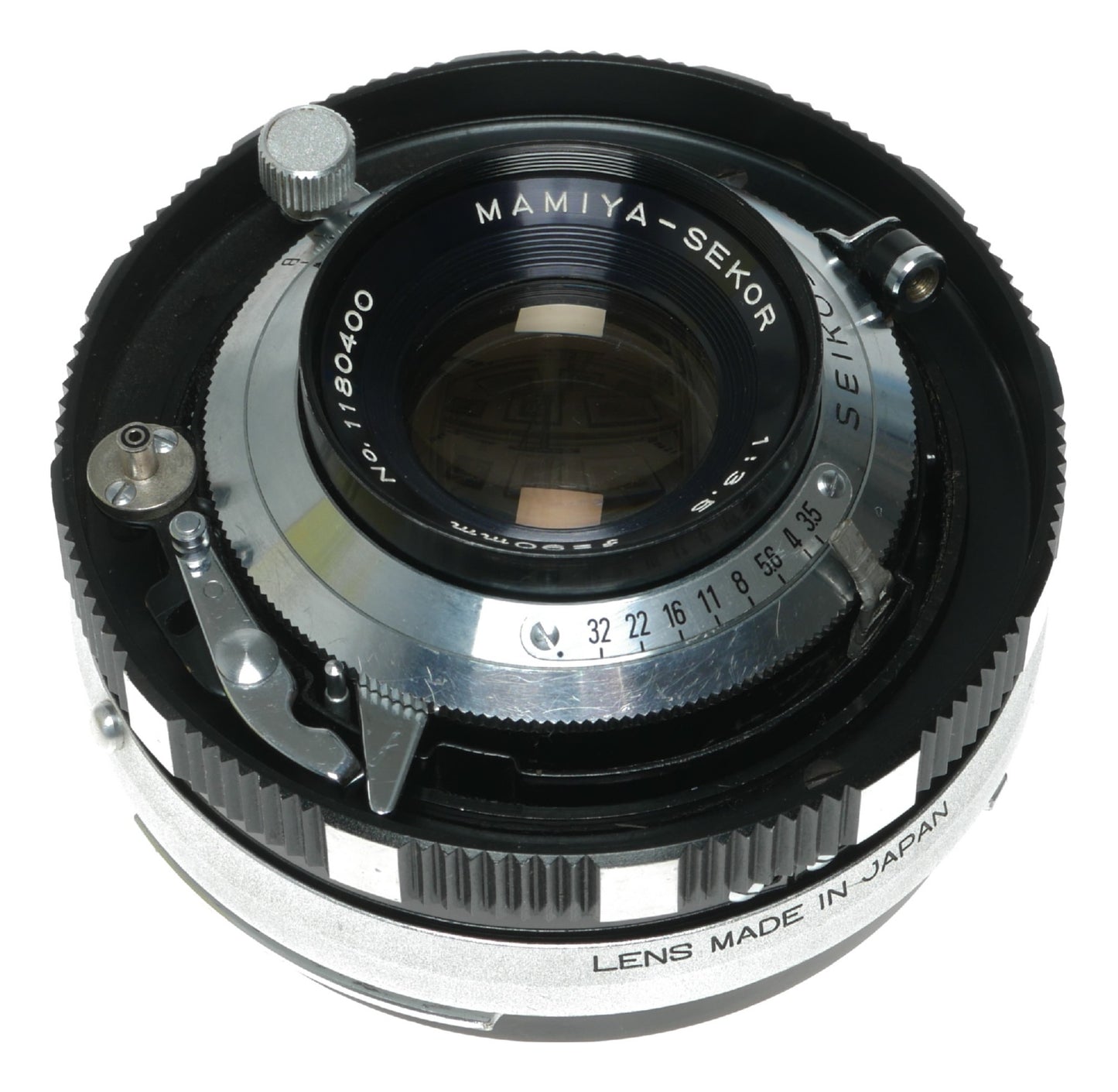 Mamiya-Sekor 90mm f/3.5 Vintage Camera Lens with Seikosha-S Shutter, Made in Japan - View 11