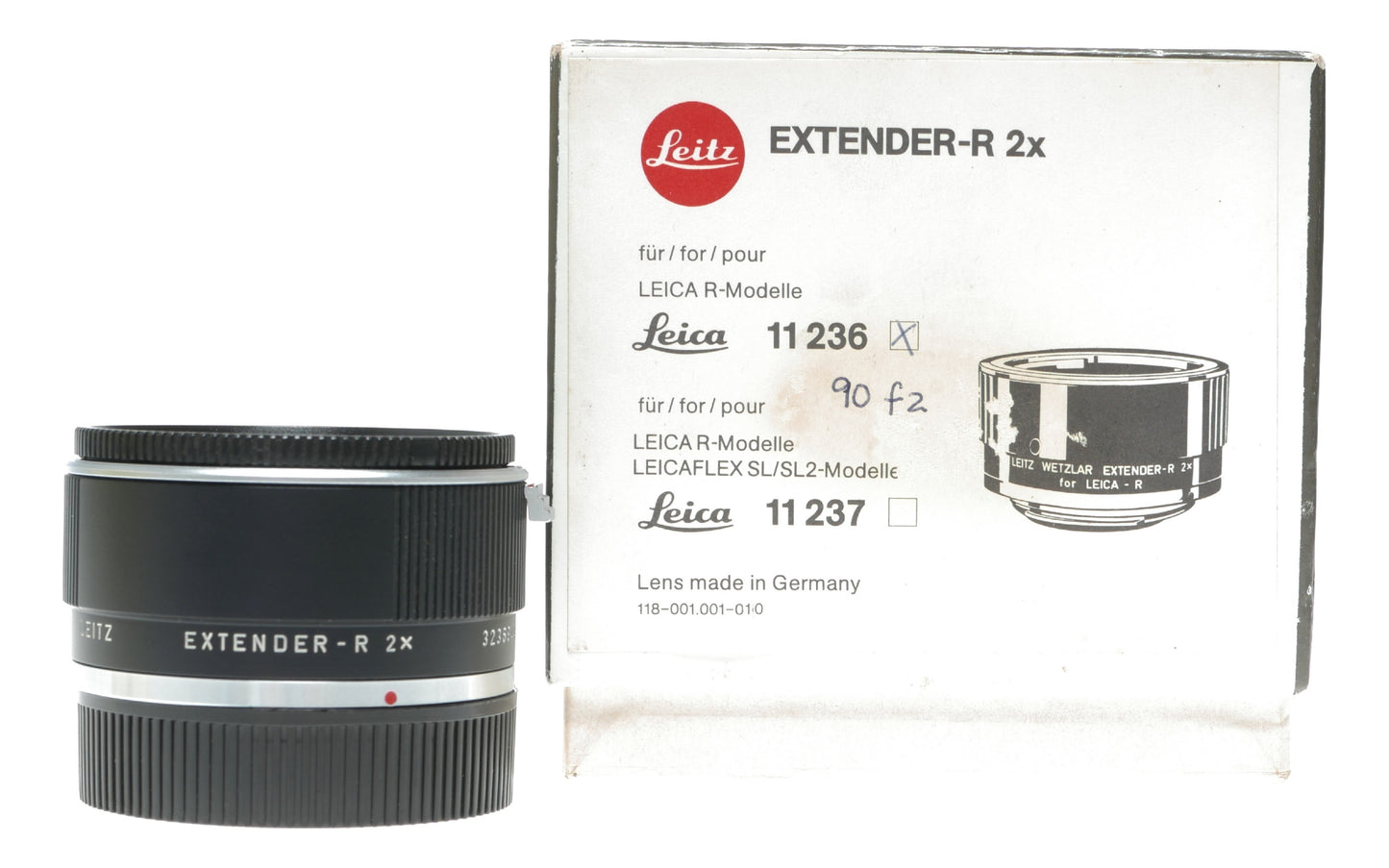 Leitz EXTENDER-R 2x Teleconverter for Leica R and Leicaflex SL/SL2 Cameras - Made in Germany