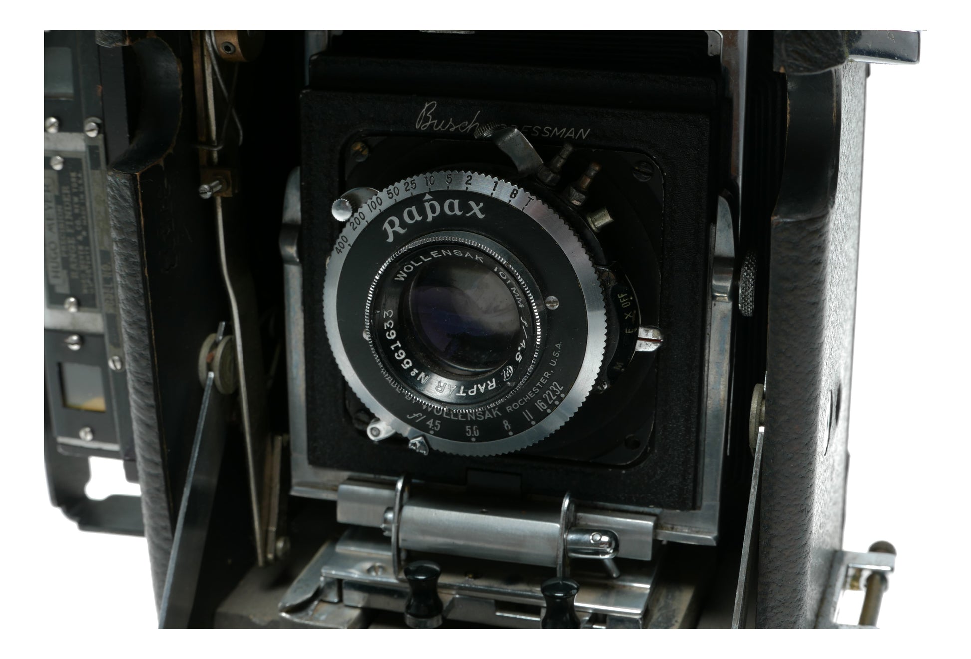 Busch Pressman Model 108 Vintage Rangefinder Camera with Wollensak and Hugo Meyer Lenses - View 3