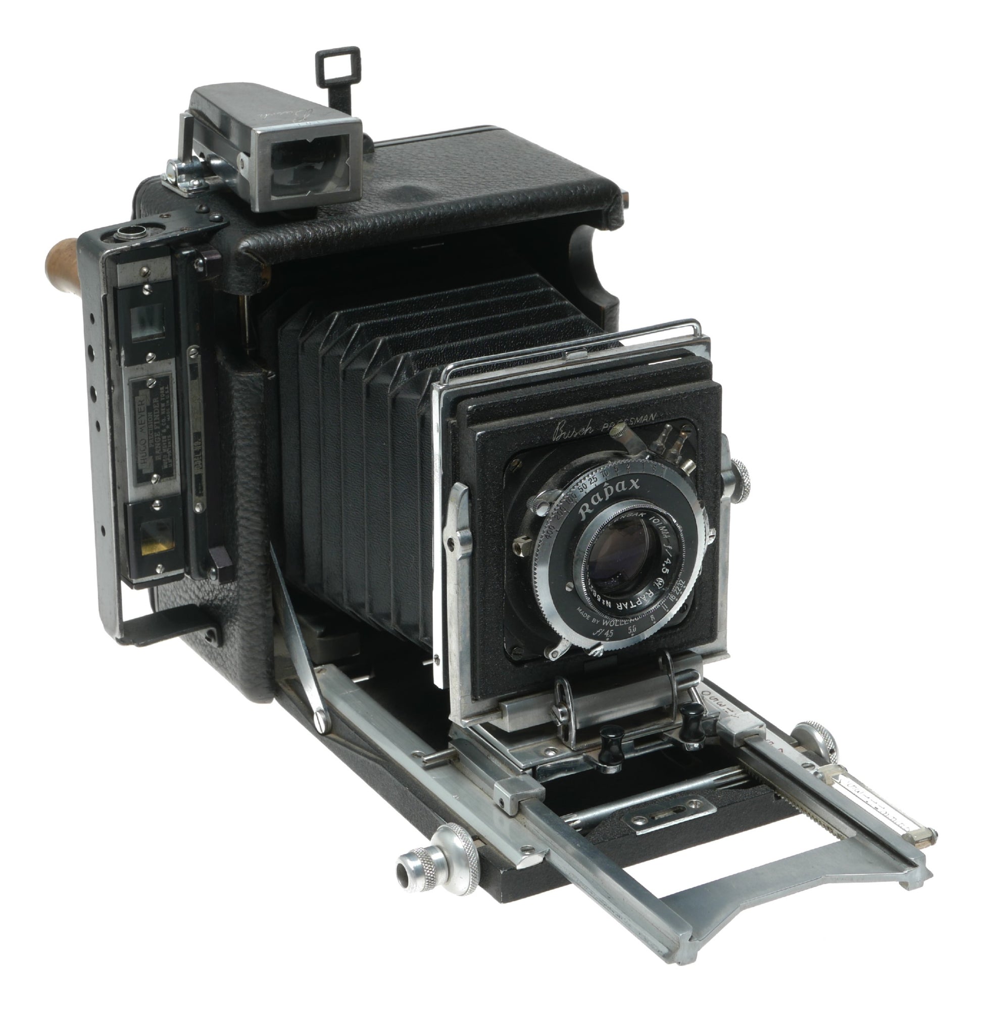 Busch Pressman Model 108 Vintage Rangefinder Camera with Wollensak and Hugo Meyer Lenses - View 4