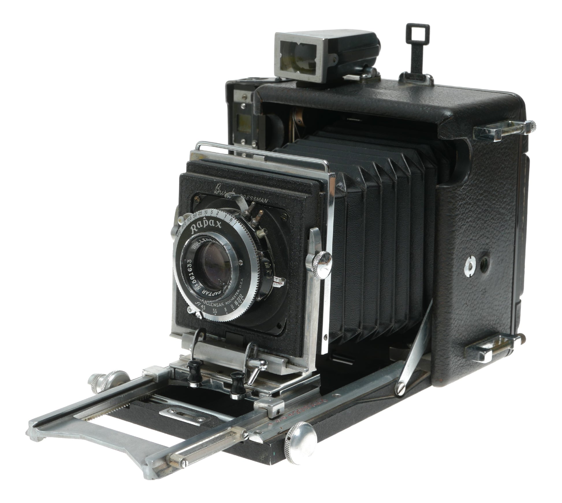 Busch Pressman Model 108 Vintage Rangefinder Camera with Wollensak and Hugo Meyer Lenses - View 5