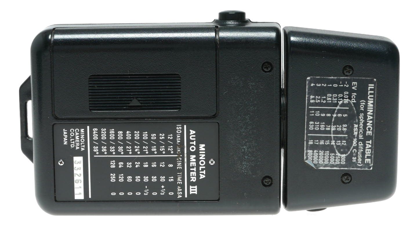 Minolta Auto Meter III Vintage Light Meter with Measure Lock and Illuminance Table - View 5