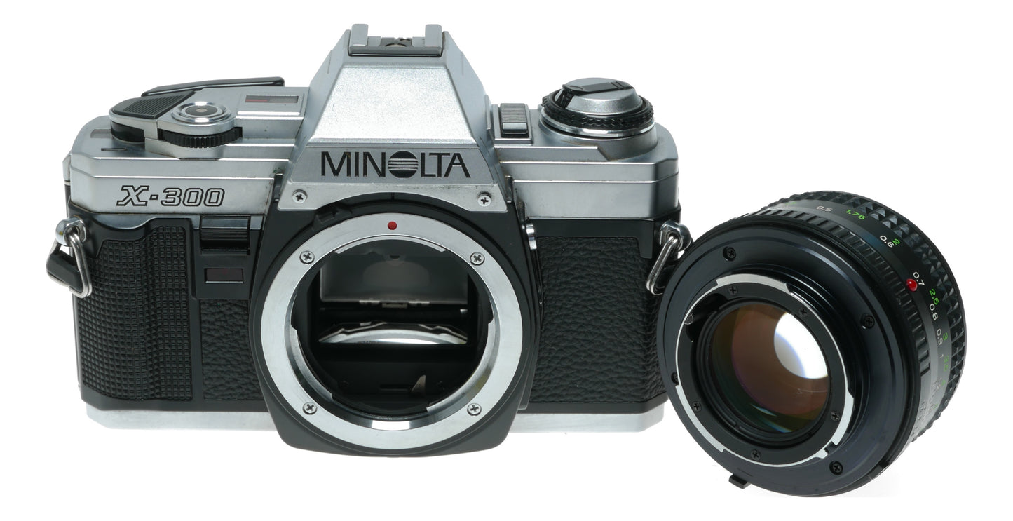 Minolta X-300 Vintage SLR Camera with Minolta MD Rokkor 50mm f/1.4 Lens - View 12