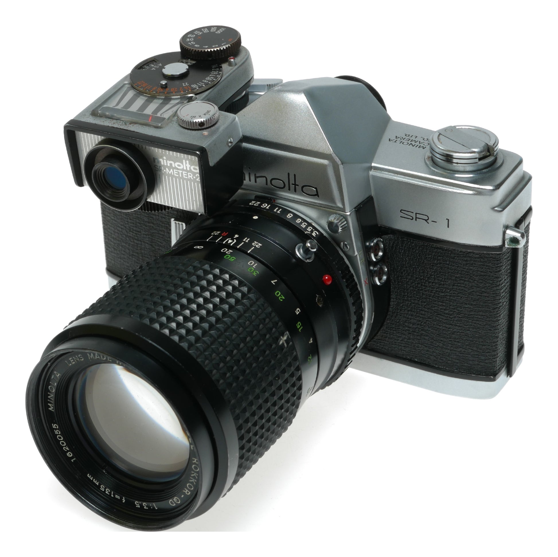 Minolta SR-1 Vintage SLR Camera with MC Tele Rokkor-QD 135mm f/3.5 Lens - View 4